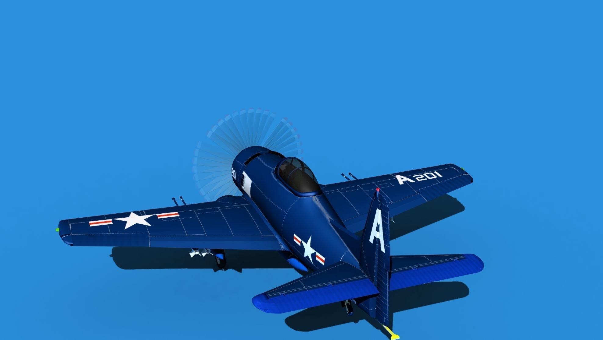 Grumman F8F-2 Bearcat V03 3D model_7