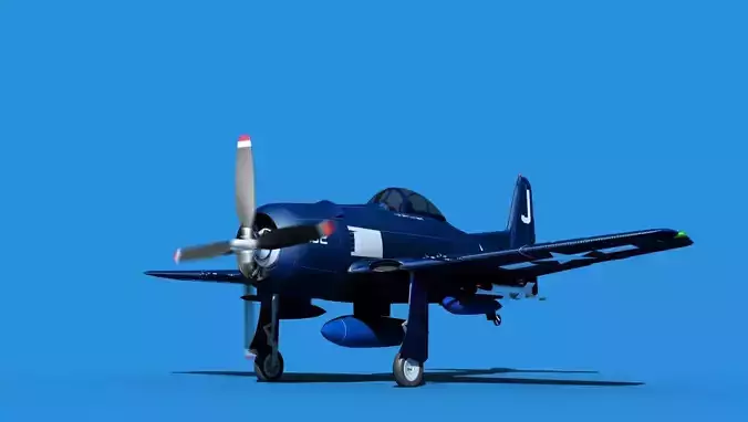Grumman F8F-2 Bearcat V04 3D model