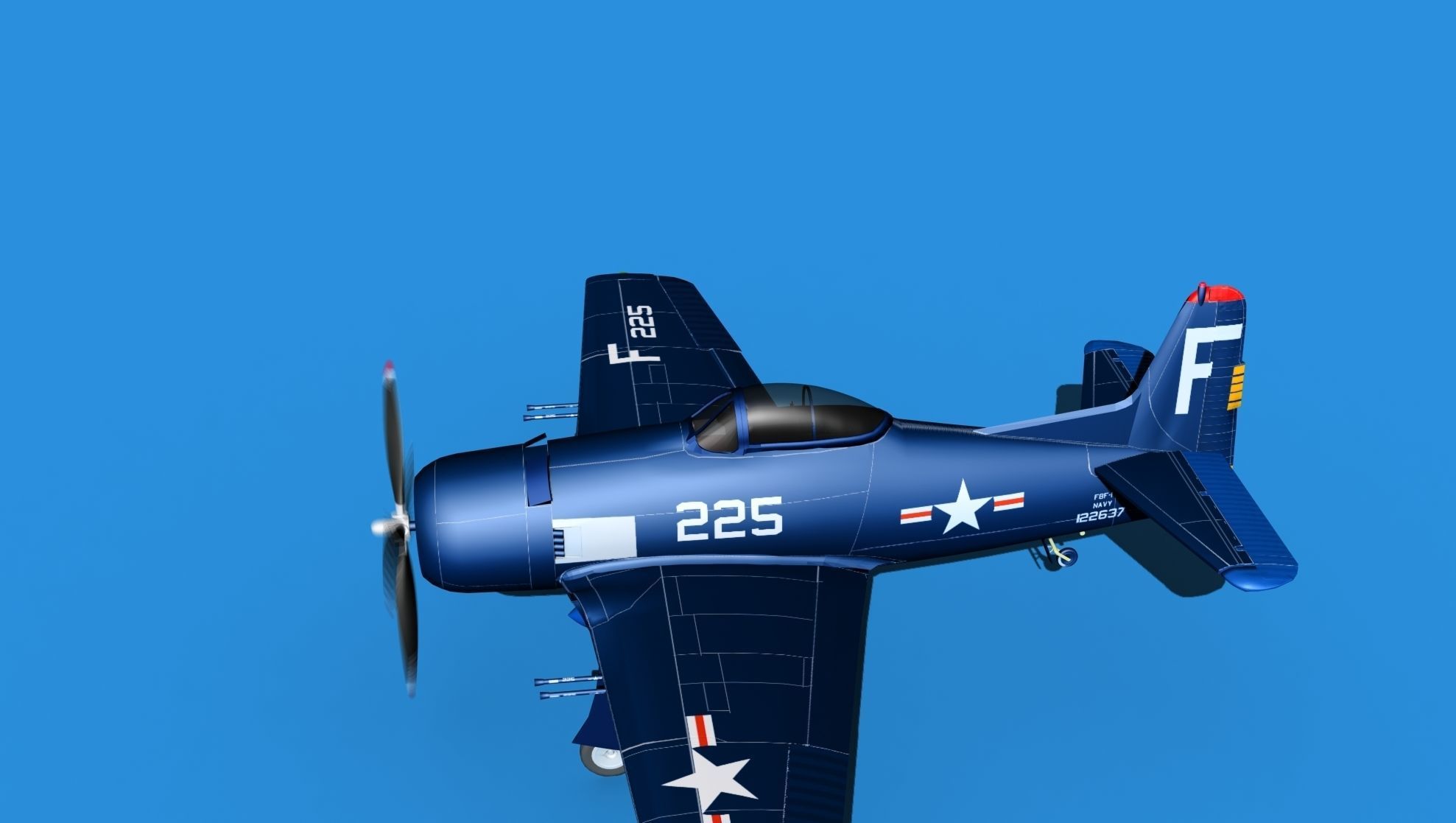 Grumman F8F-2 Bearcat V05 3D model_9
