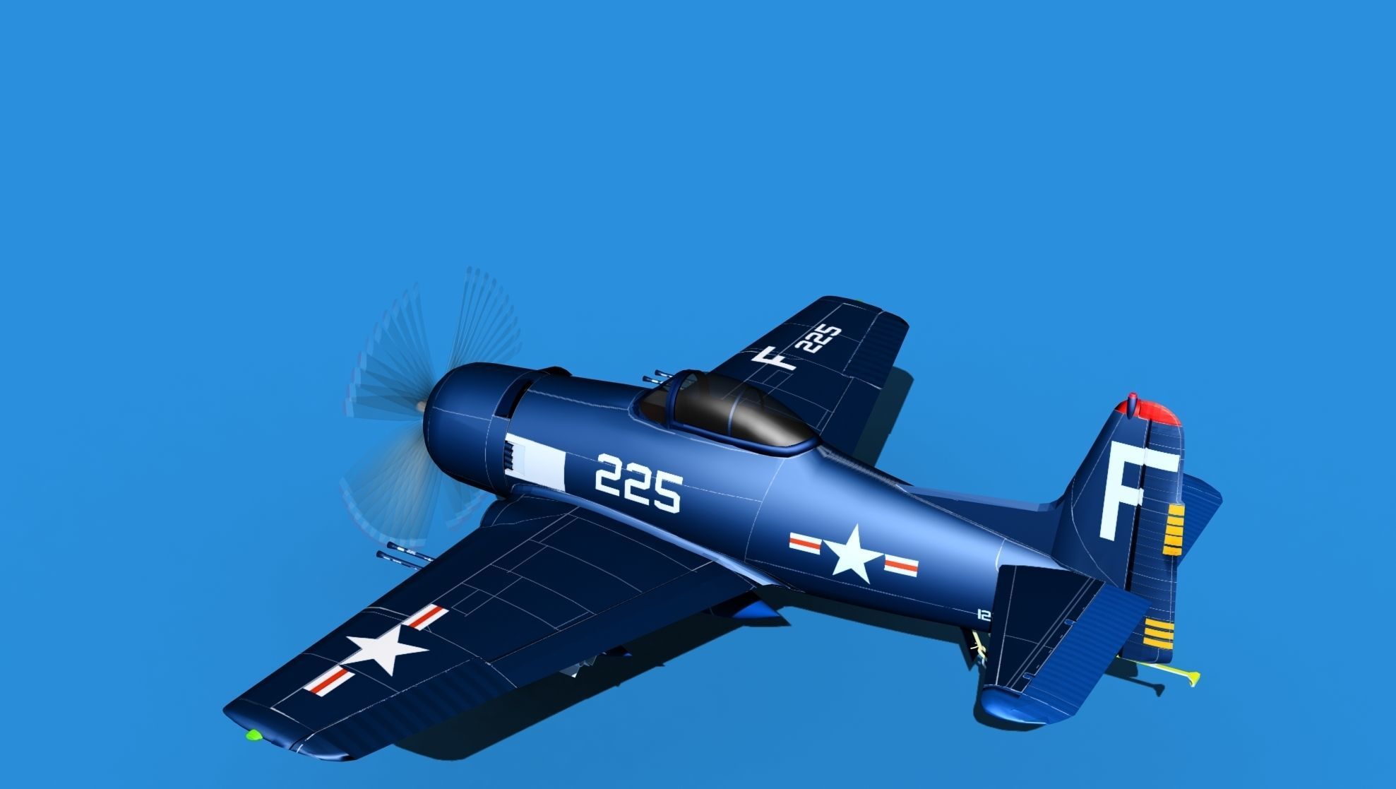 Grumman F8F-2 Bearcat V05 3D model_8