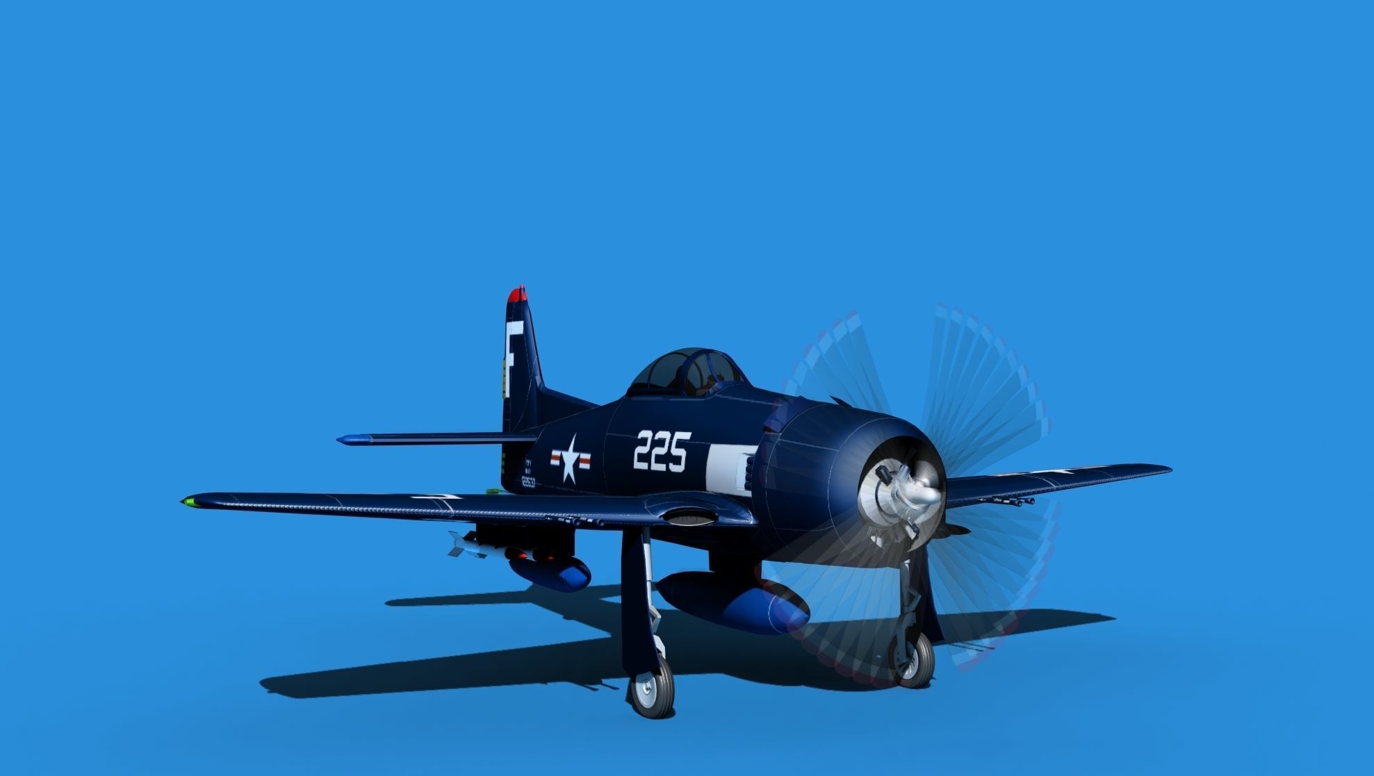 Grumman F8F-2 Bearcat V05 3D model_2