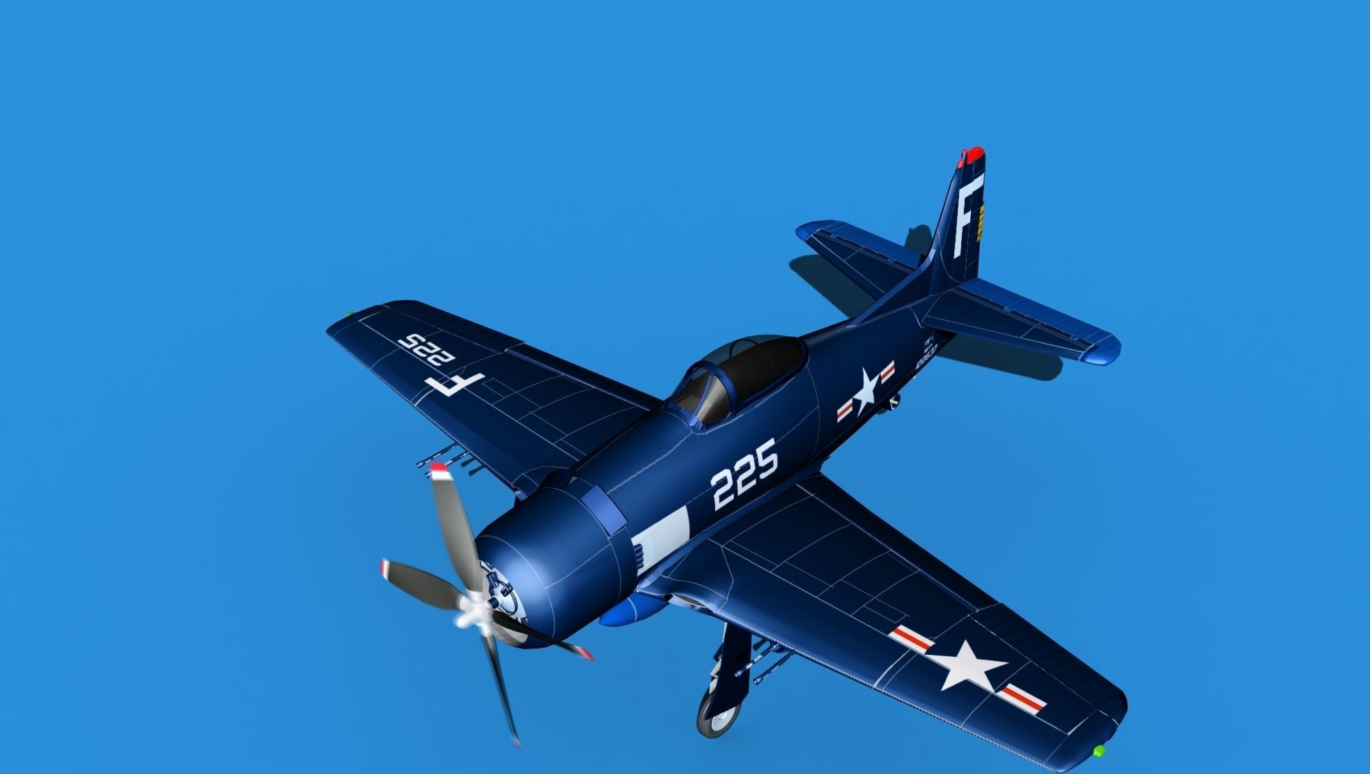 Grumman F8F-2 Bearcat V05 3D model_10