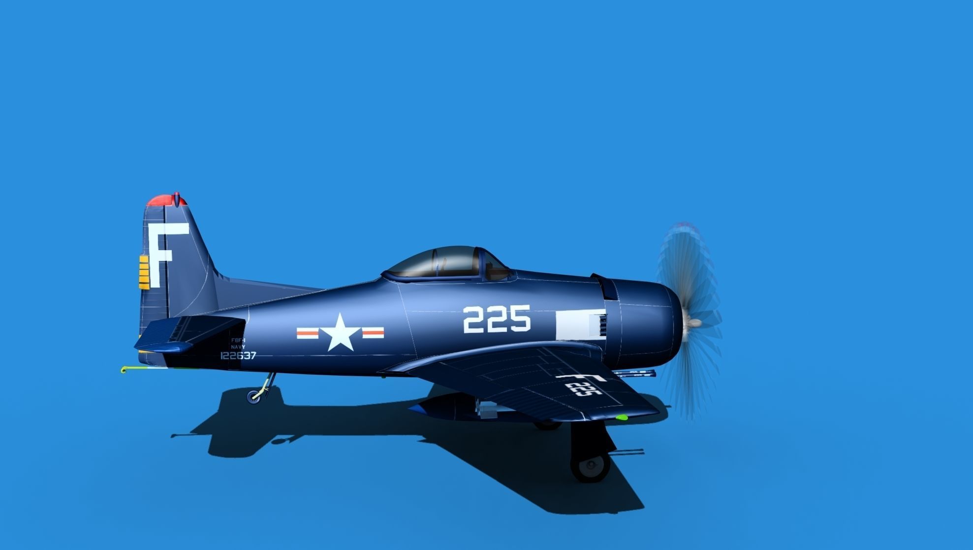 Grumman F8F-2 Bearcat V05 3D model_4
