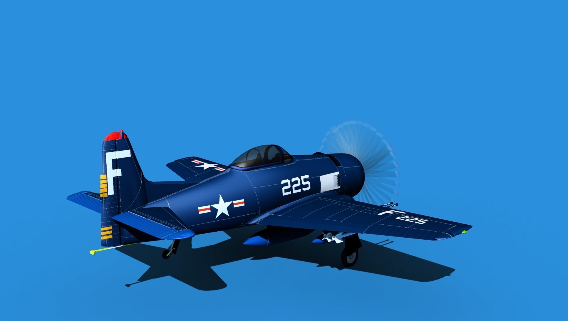 Grumman F8F-2 Bearcat V05 3D model_5