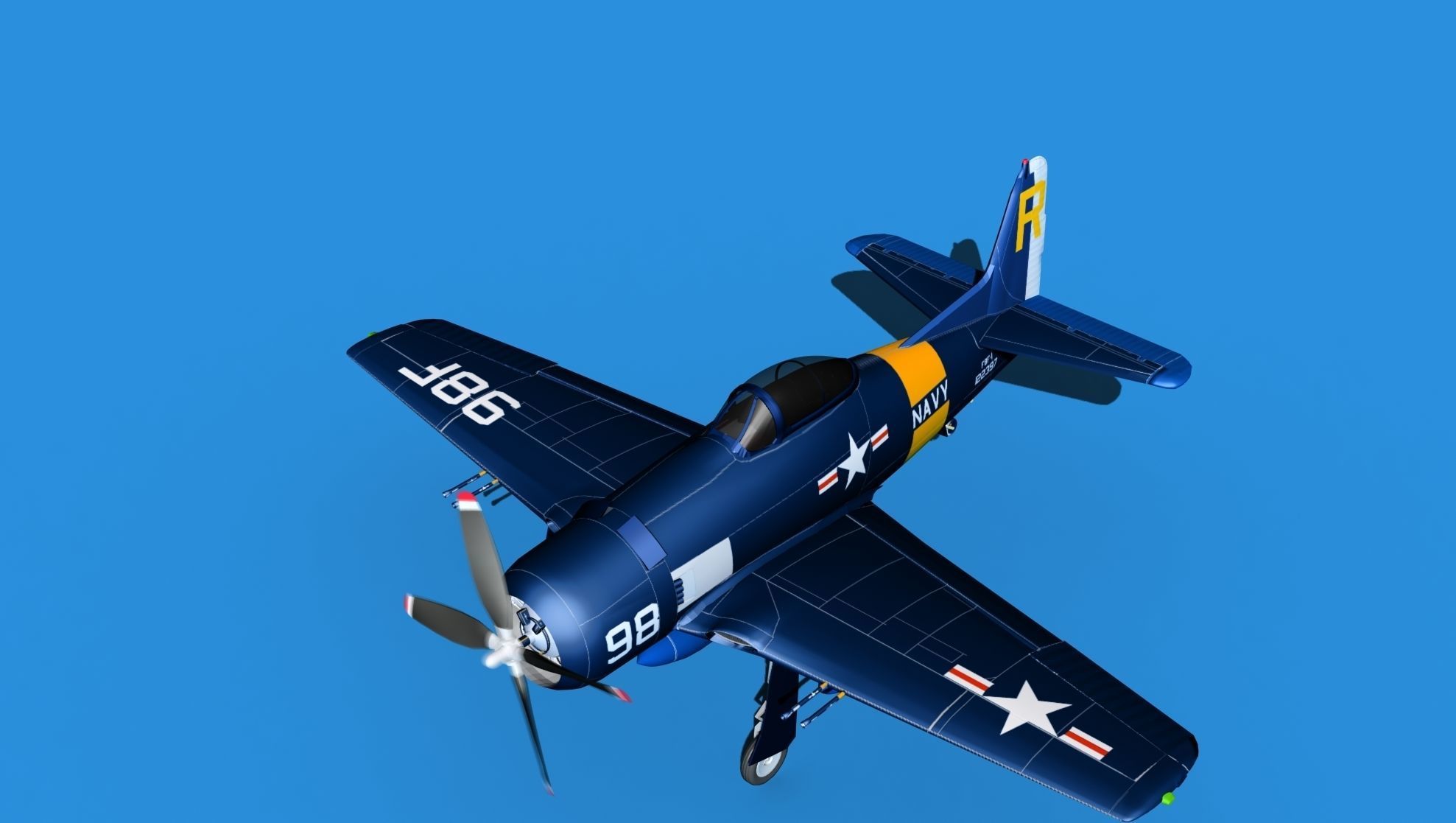 Grumman F8F-2 Bearcat V06 3D model_10