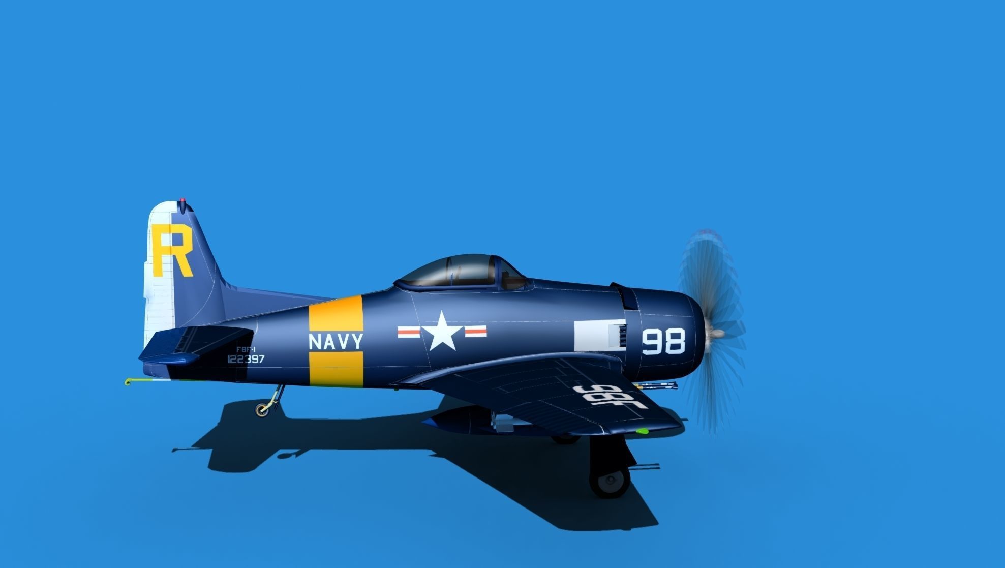 Grumman F8F-2 Bearcat V06 3D model_4