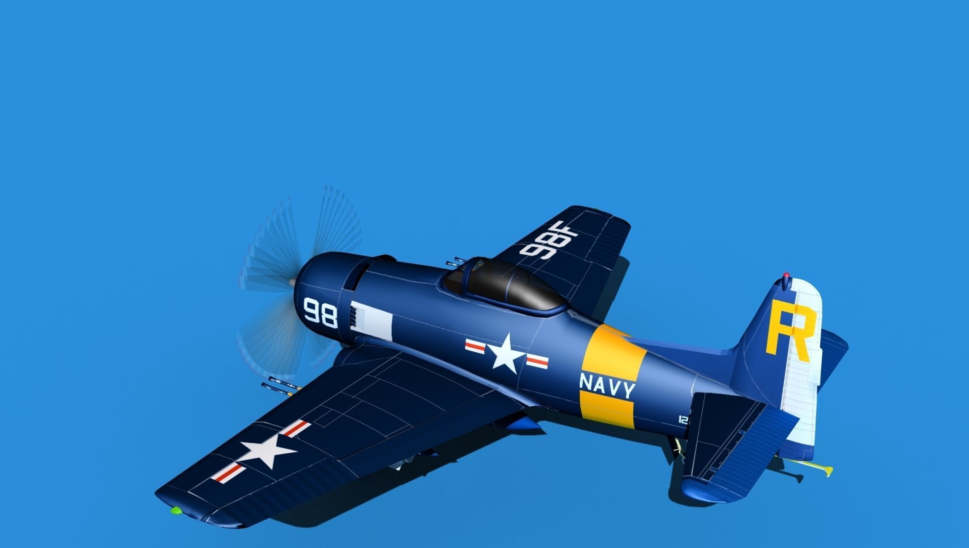 Grumman F8F-2 Bearcat V06 3D model_8