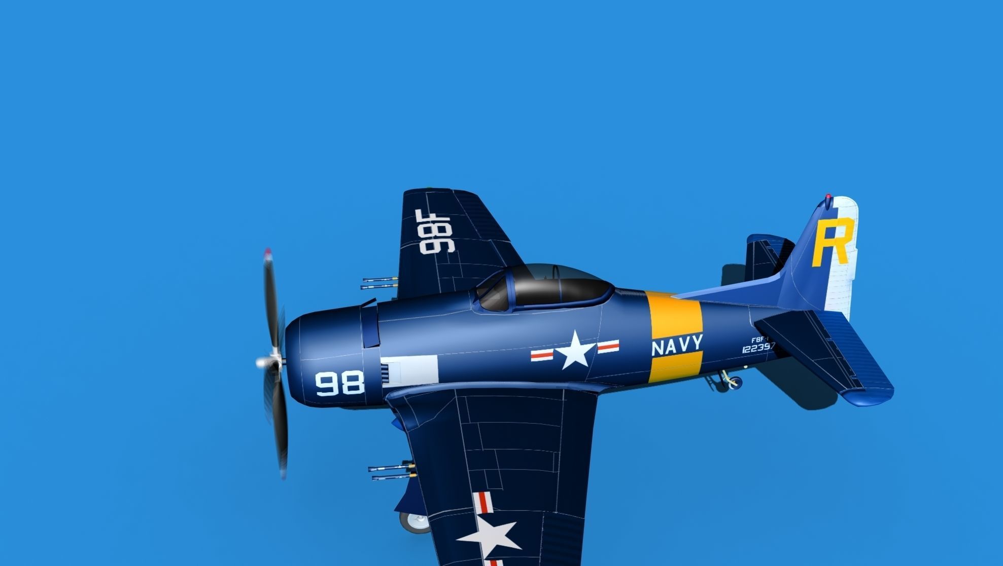 Grumman F8F-2 Bearcat V06 3D model_9
