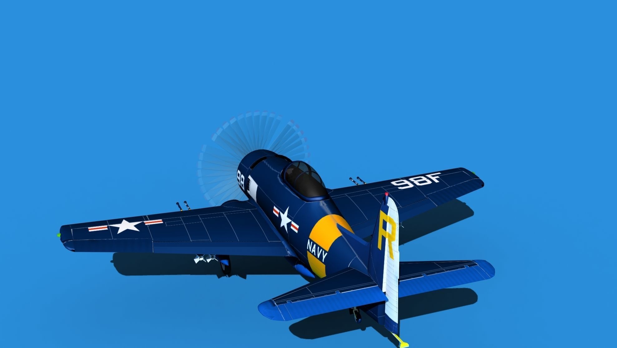 Grumman F8F-2 Bearcat V06 3D model_7