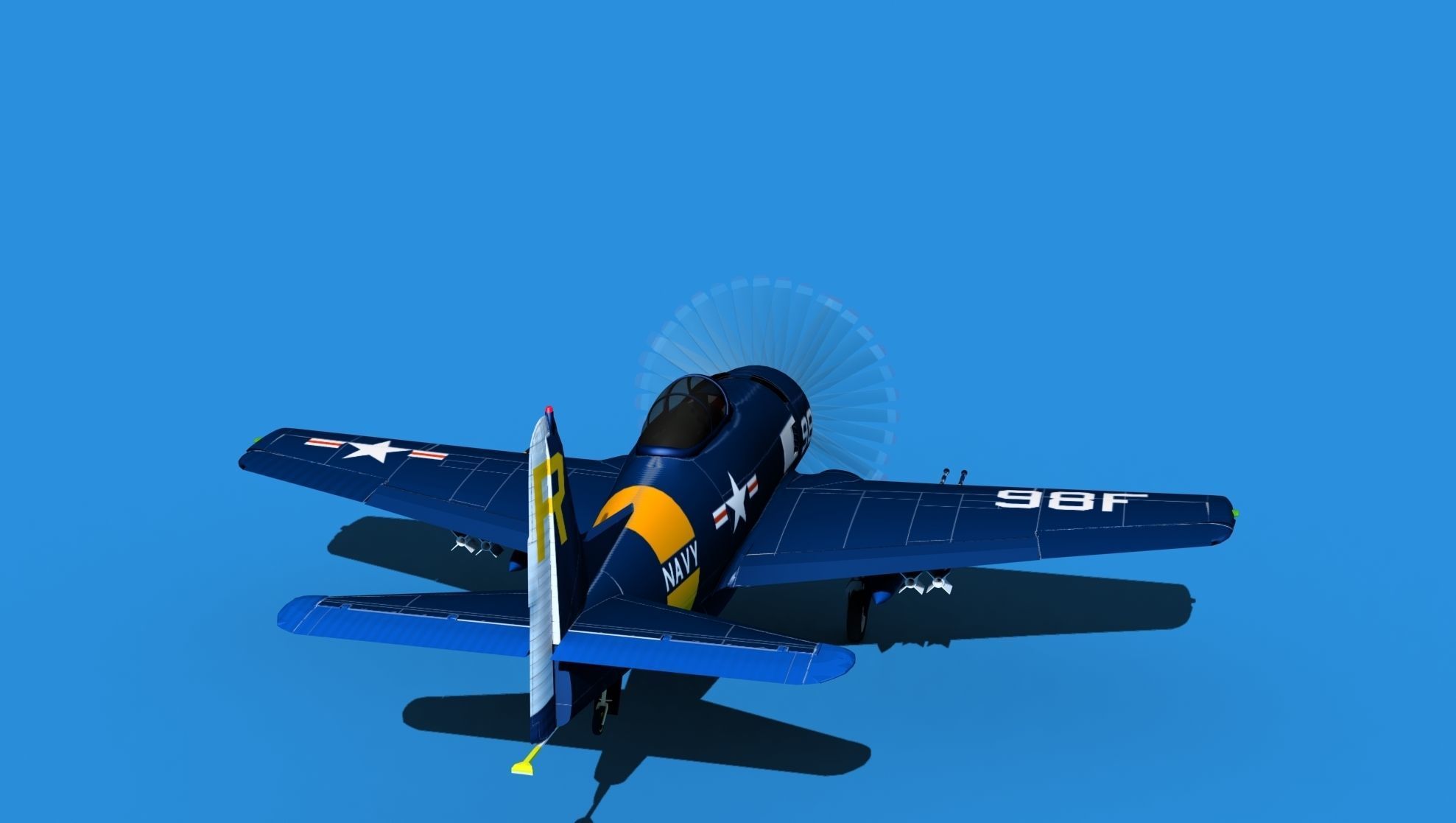 Grumman F8F-2 Bearcat V06 3D model_6