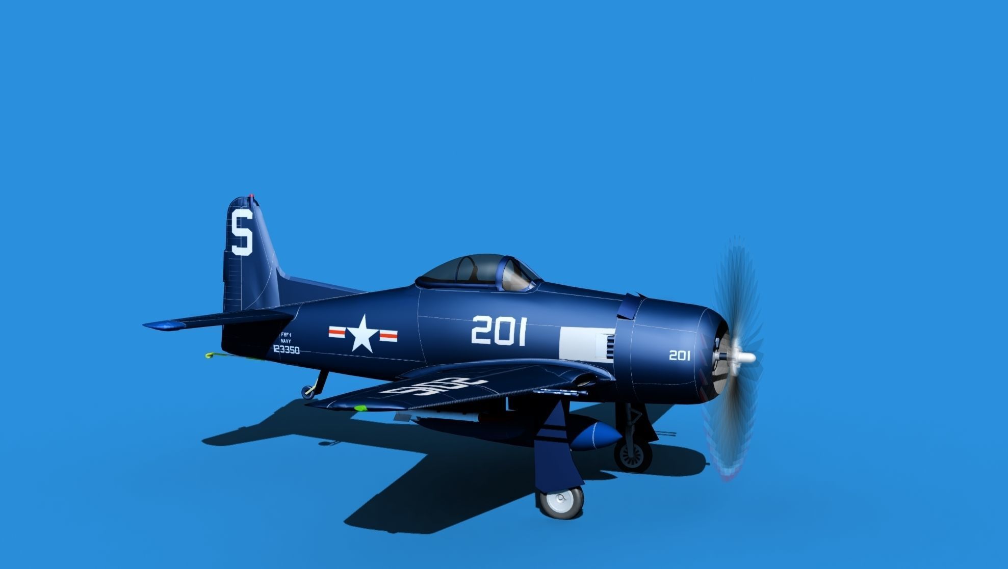 Grumman F8F-2 Bearcat V07 3D model_3