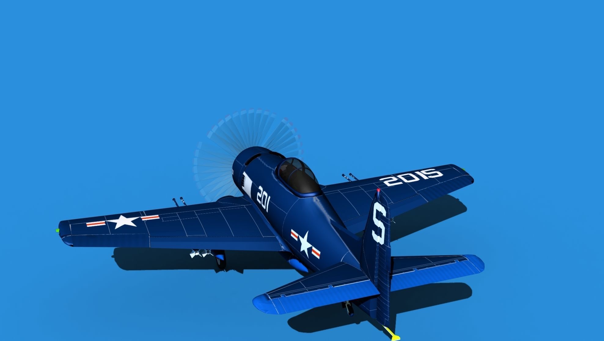 Grumman F8F-2 Bearcat V07 3D model_7