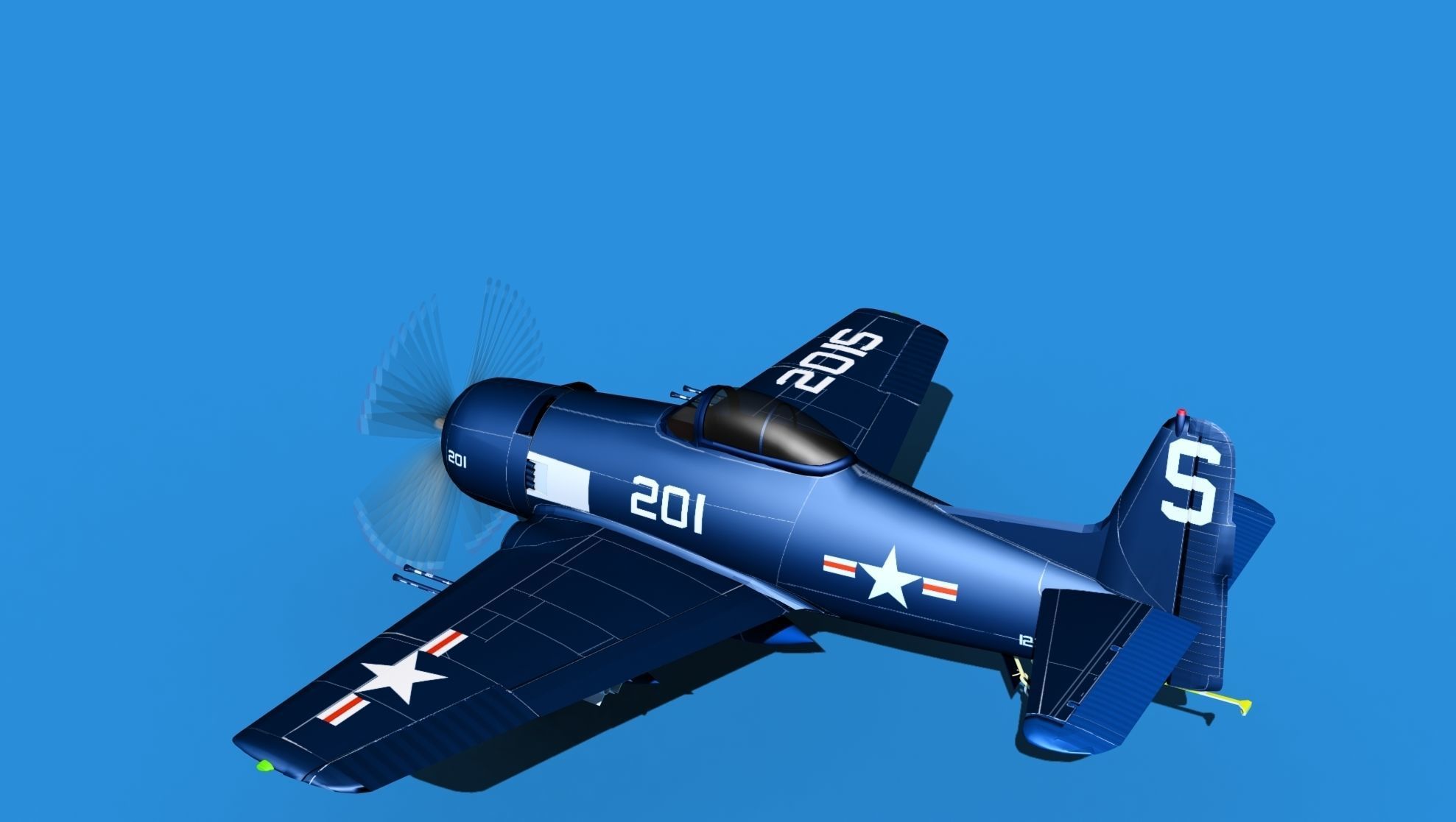 Grumman F8F-2 Bearcat V07 3D model_8