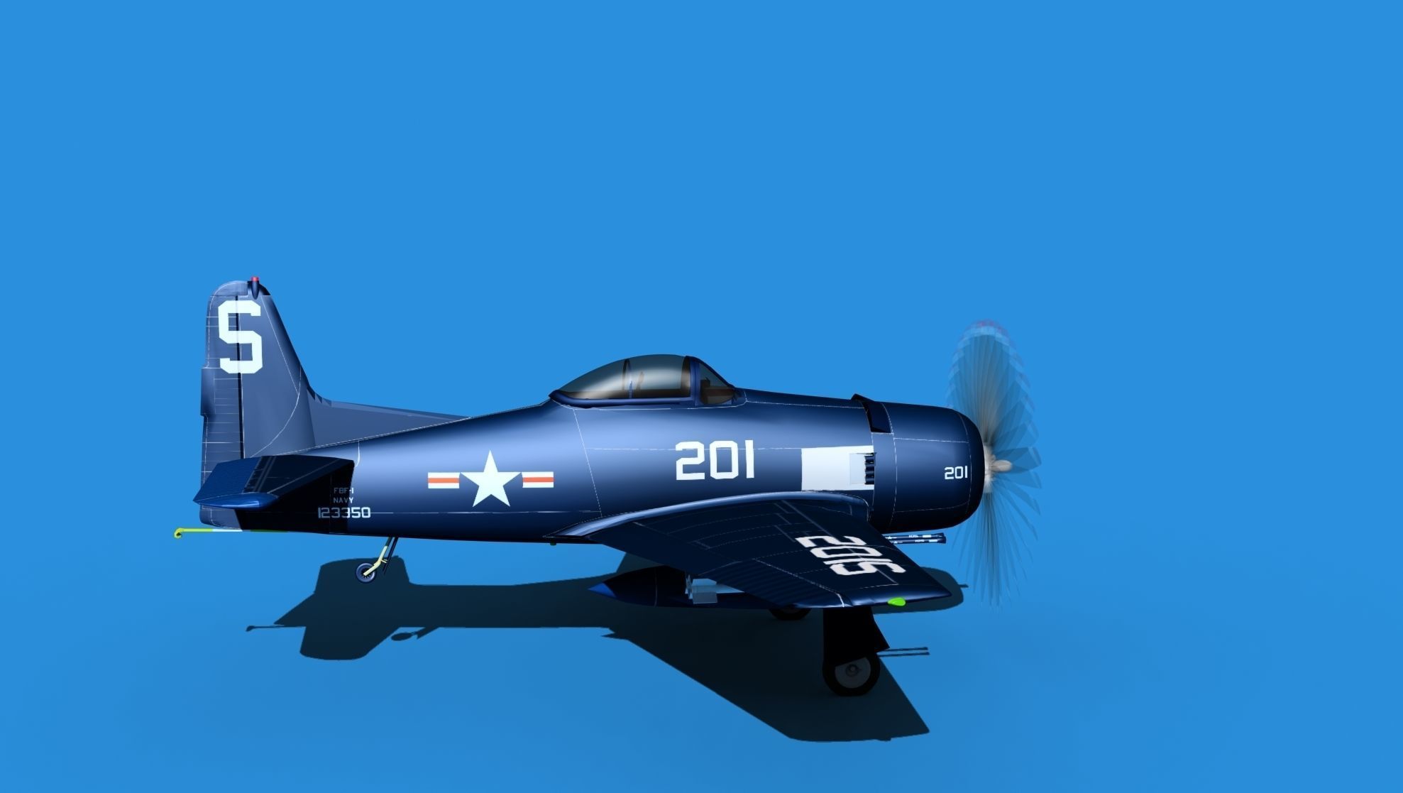 Grumman F8F-2 Bearcat V07 3D model_4
