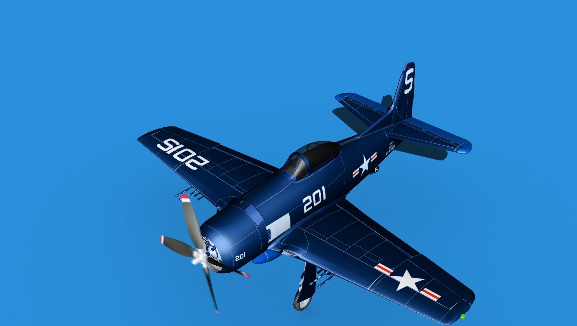Grumman F8F-2 Bearcat V07 3D model_10