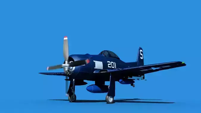 Grumman F8F-2 Bearcat V07 3D model
