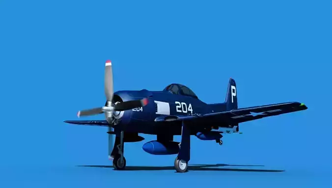 Grumman F8F-2 Bearcat V08 3D model