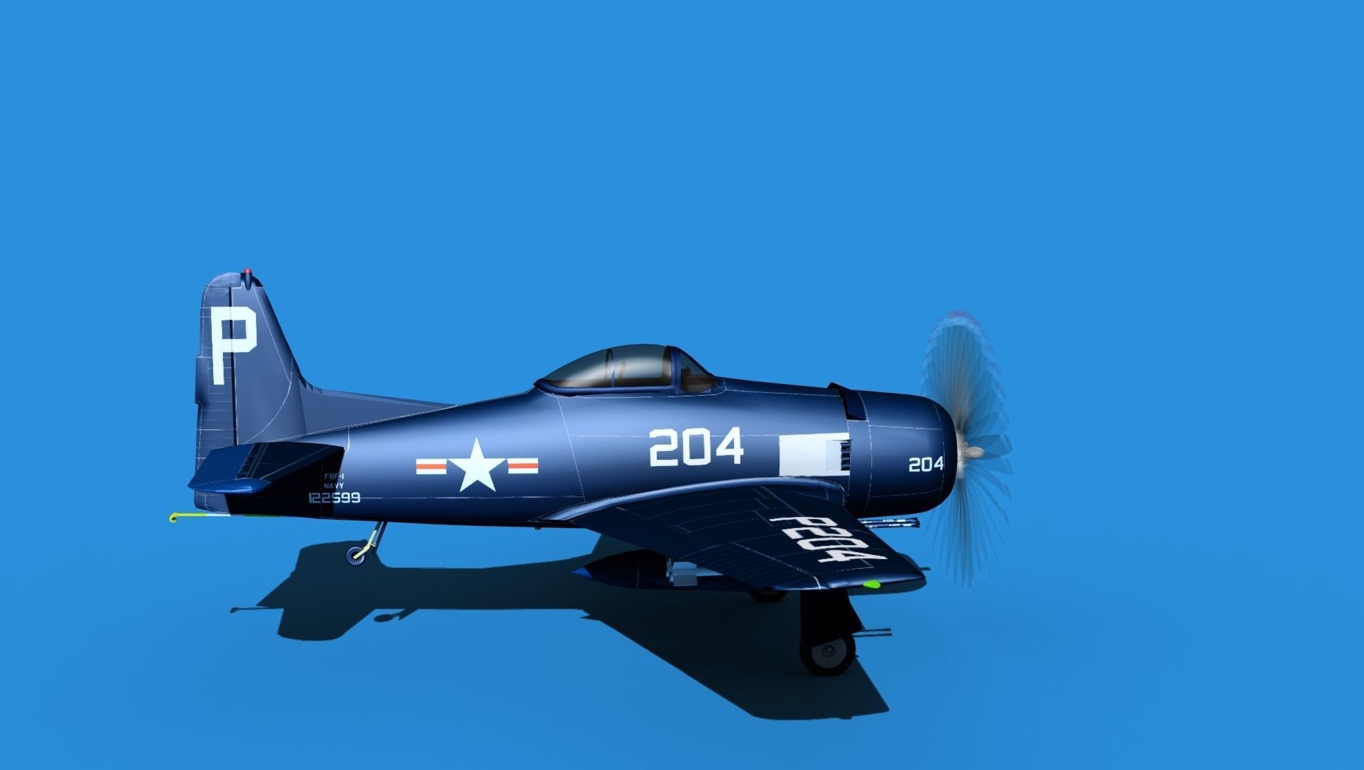 Grumman F8F-2 Bearcat V08 3D model_4