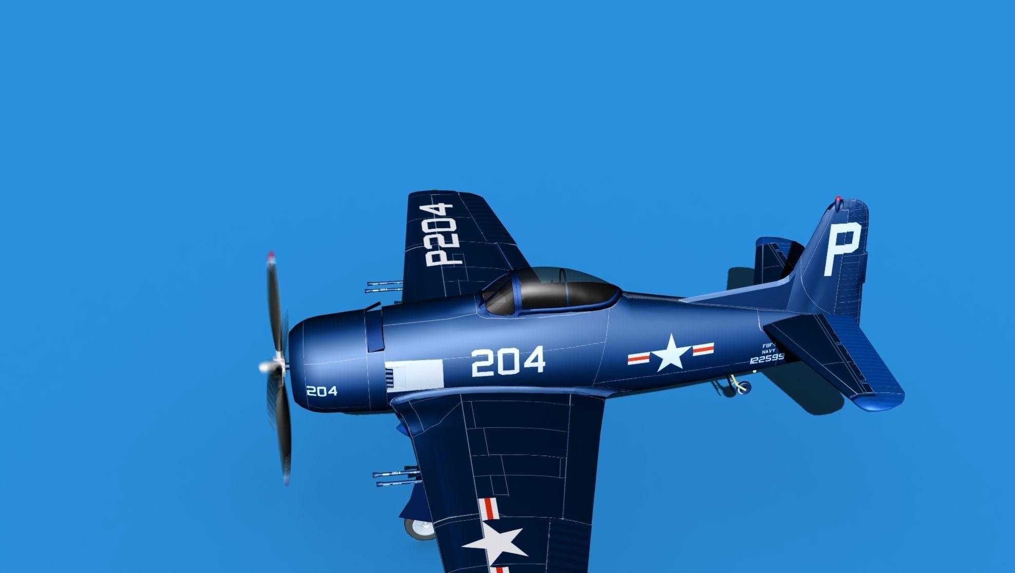 Grumman F8F-2 Bearcat V08 3D model_9