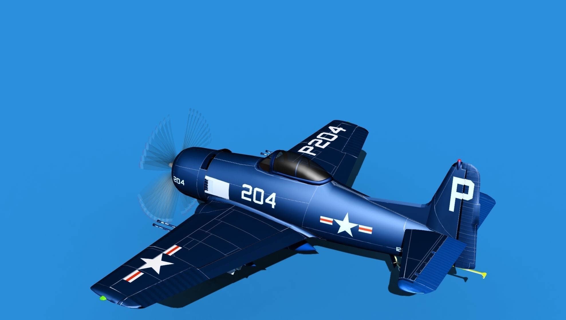 Grumman F8F-2 Bearcat V08 3D model_8