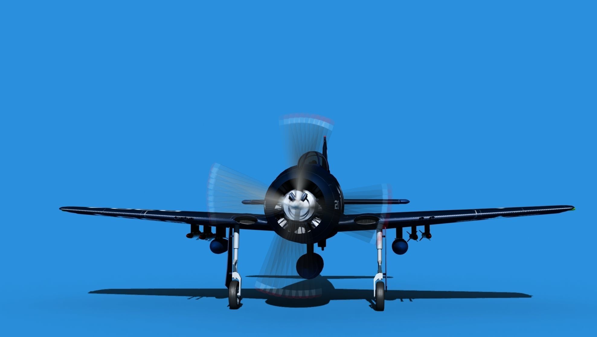 Grumman F8F-2 Bearcat V08 3D model_1