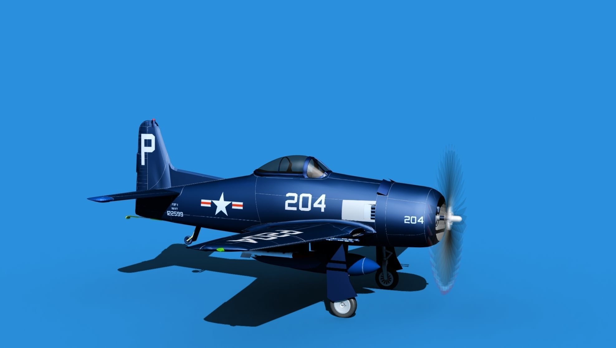 Grumman F8F-2 Bearcat V08 3D model_3