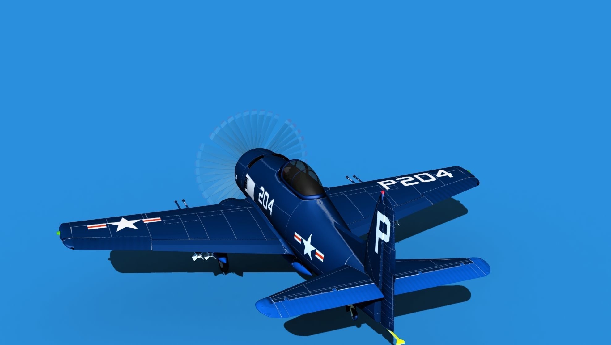 Grumman F8F-2 Bearcat V08 3D model_7