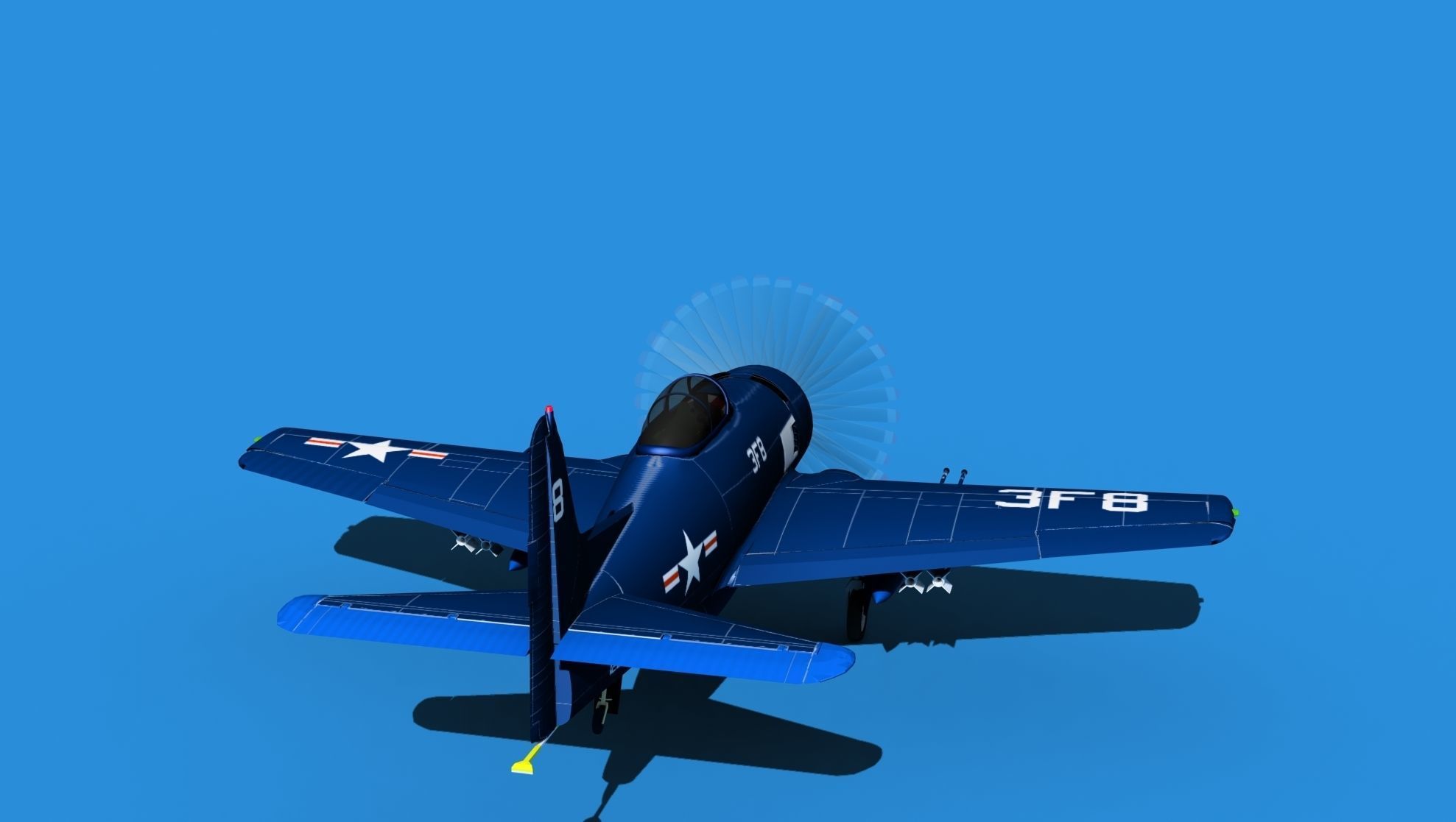 Grumman F8F-2 Bearcat V09 3D model_6
