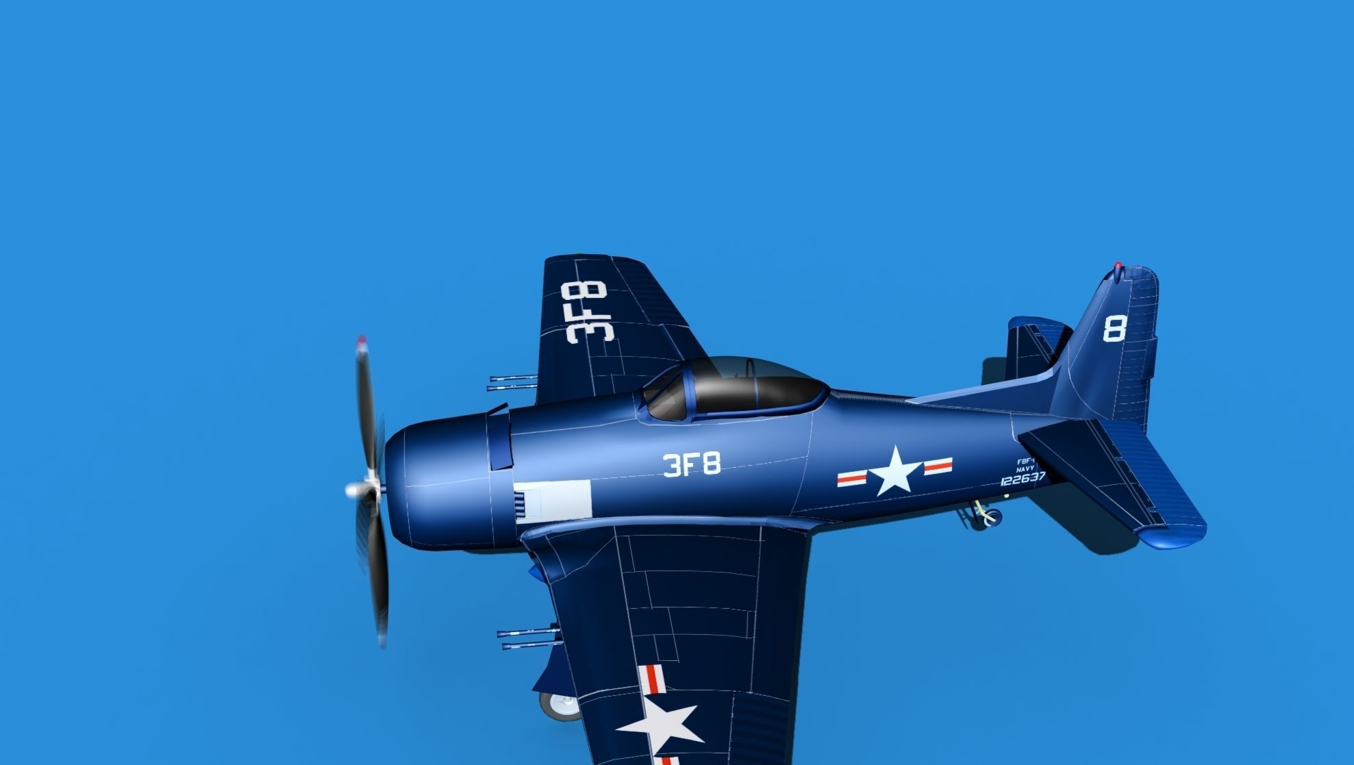 Grumman F8F-2 Bearcat V09 3D model_9