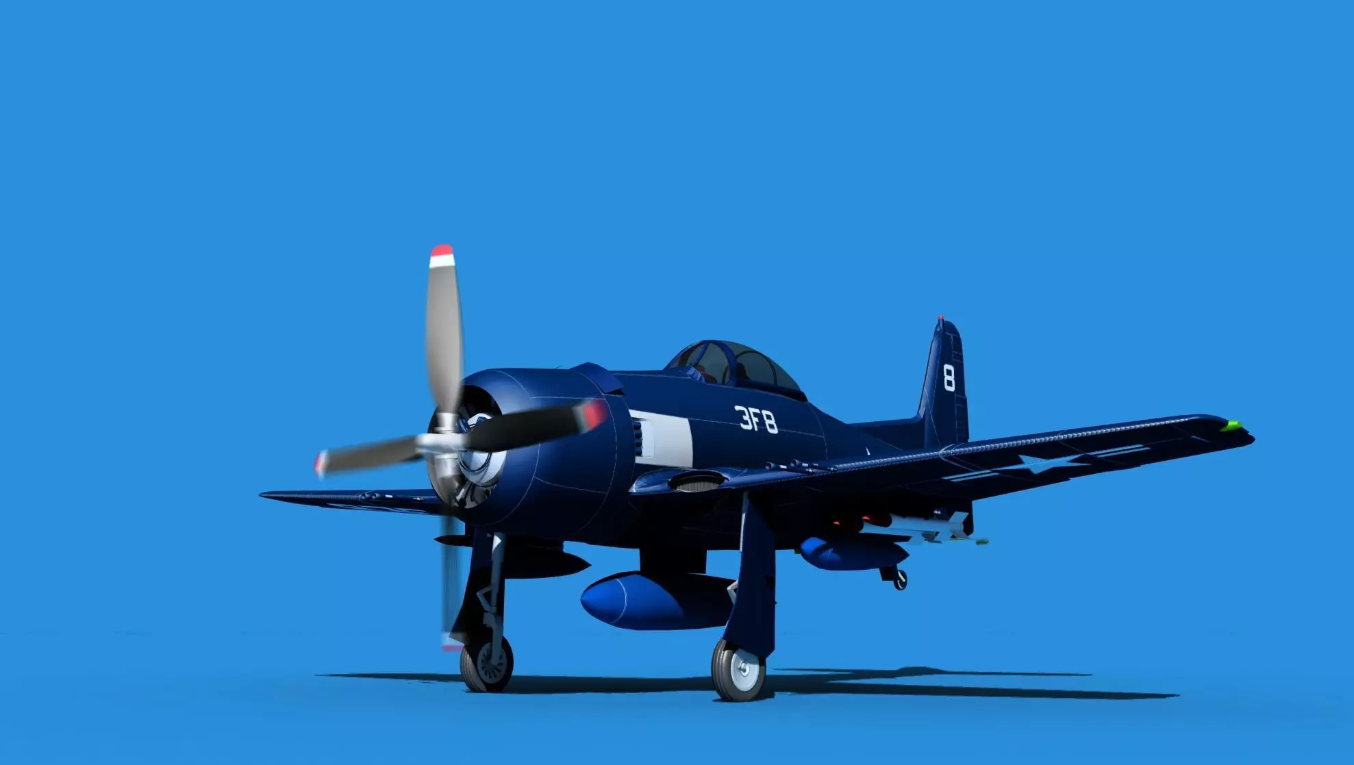 Grumman F8F-2 Bearcat V09 3D model_0