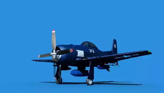 Grumman F8F-2 Bearcat V09 3D model