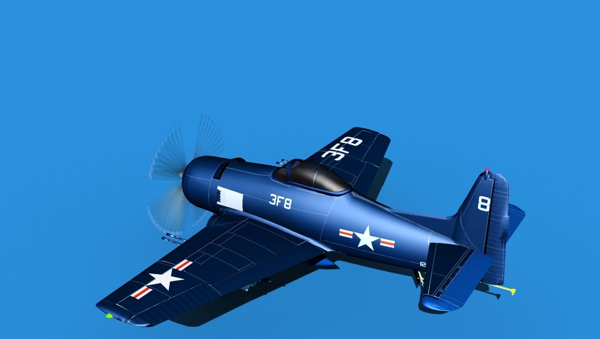 Grumman F8F-2 Bearcat V09 3D model_8