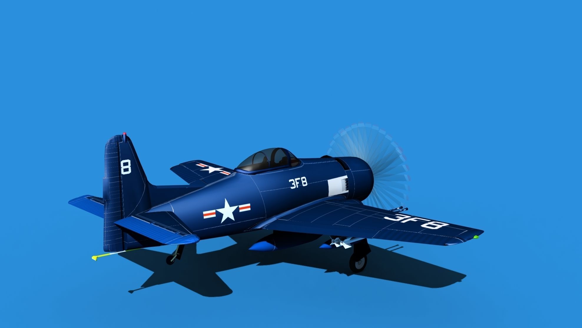Grumman F8F-2 Bearcat V09 3D model_5