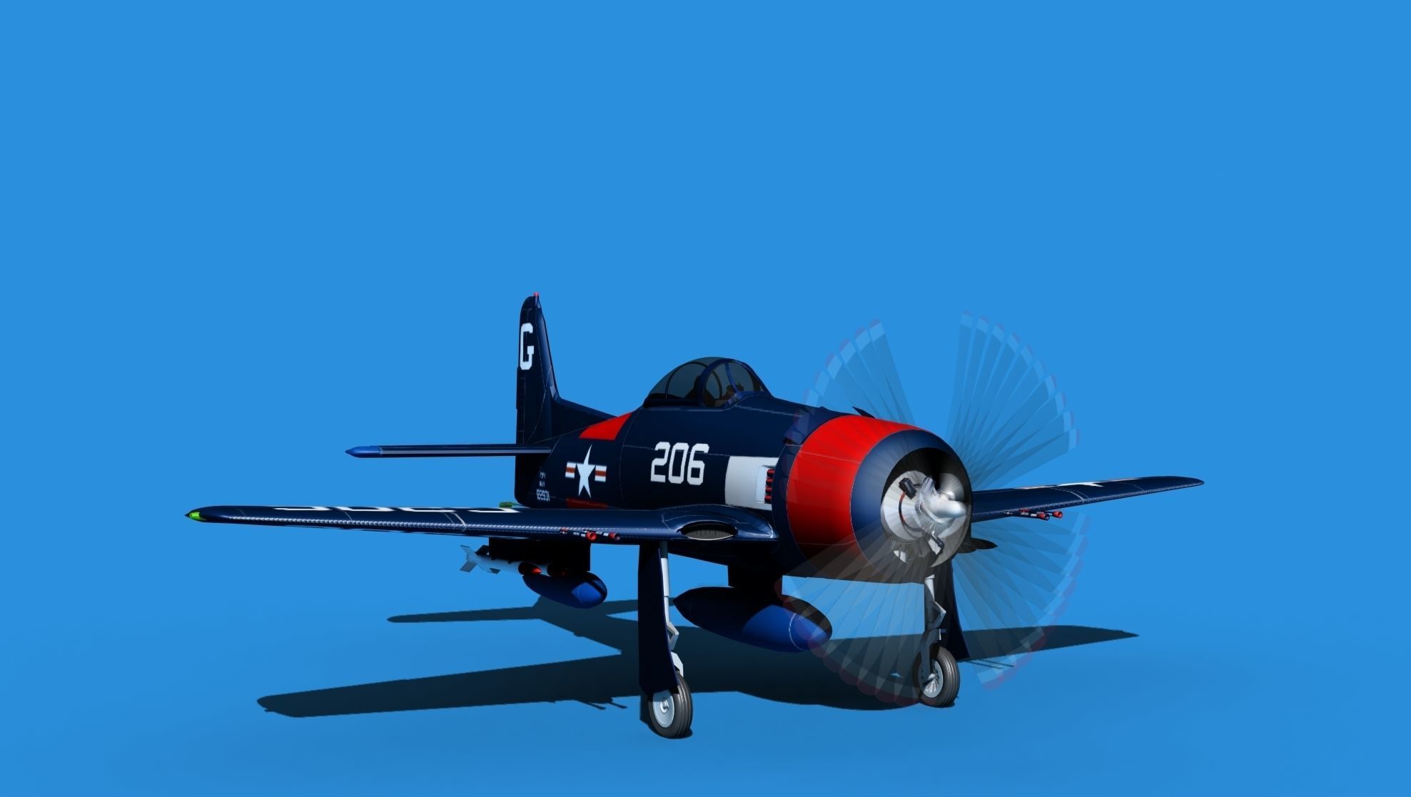 Grumman F8F-2 Bearcat V10 3D model_2