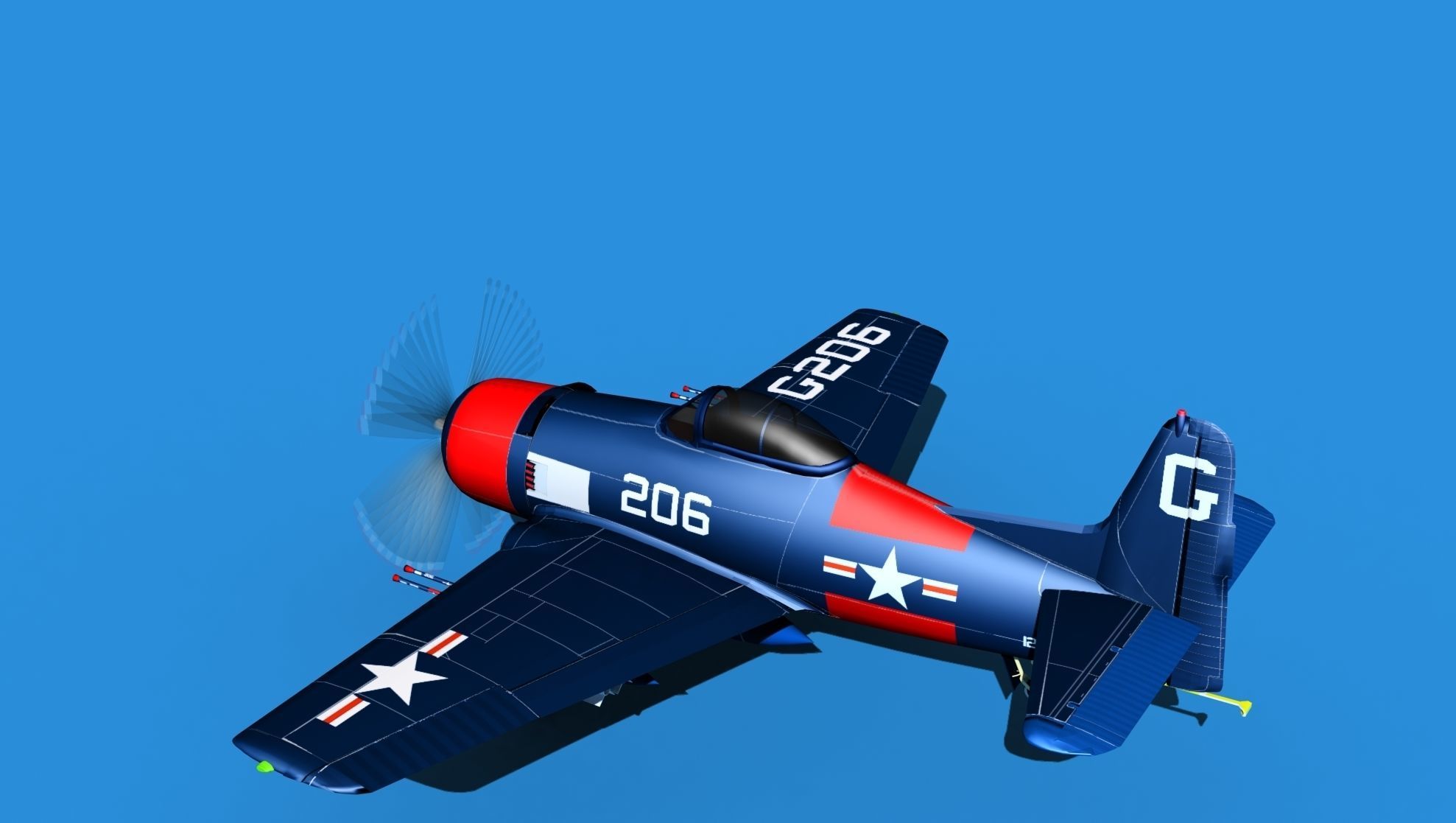Grumman F8F-2 Bearcat V10 3D model_8