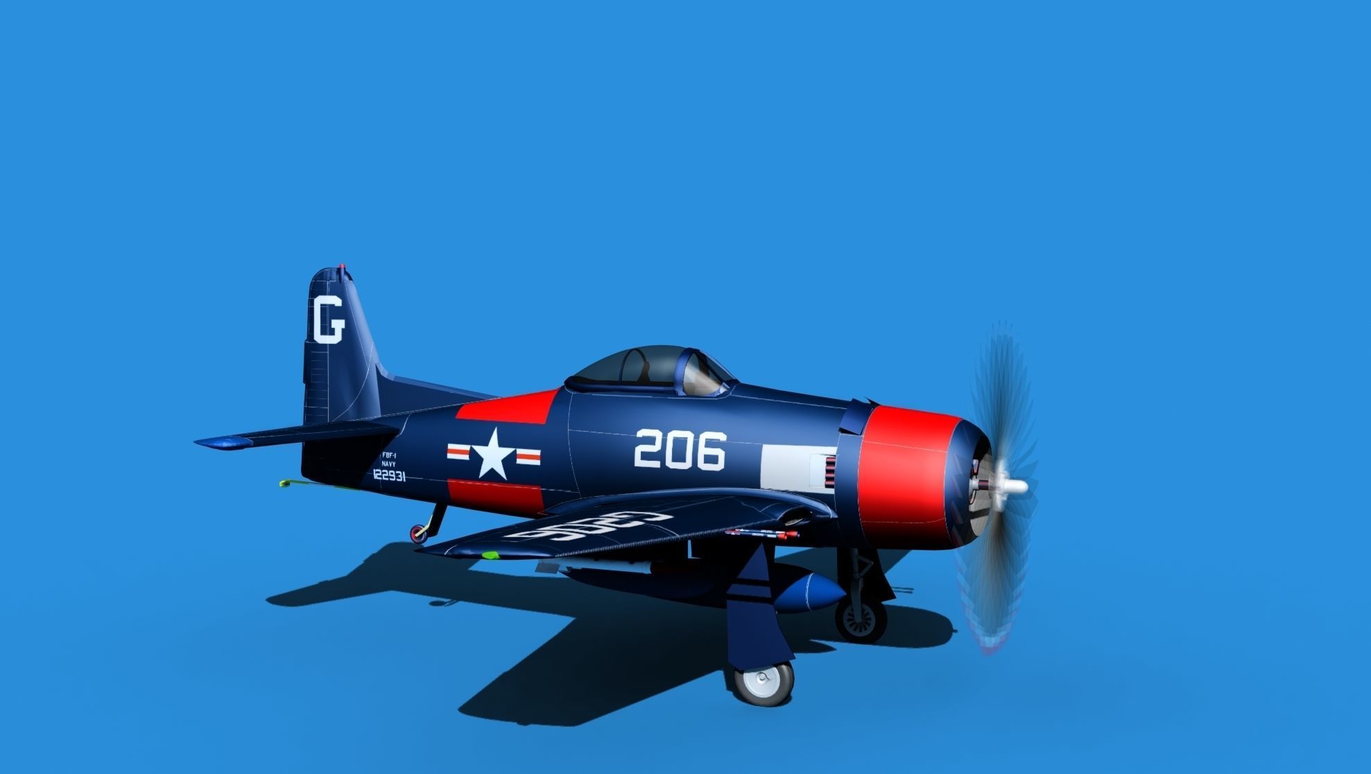 Grumman F8F-2 Bearcat V10 3D model_3