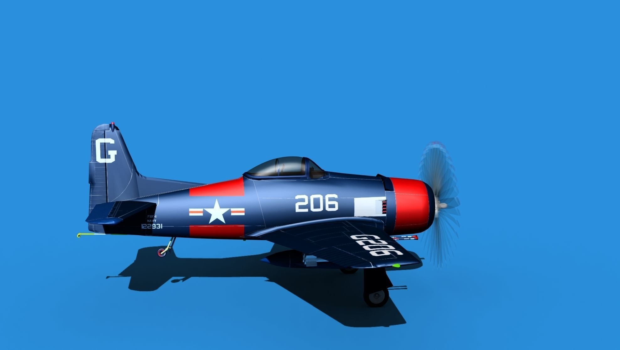 Grumman F8F-2 Bearcat V10 3D model_4