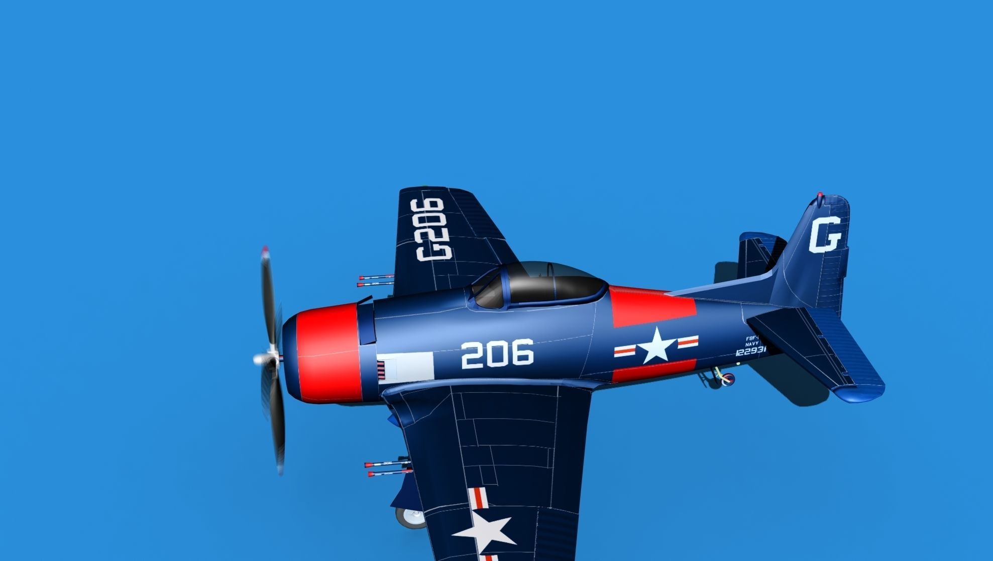 Grumman F8F-2 Bearcat V10 3D model_9