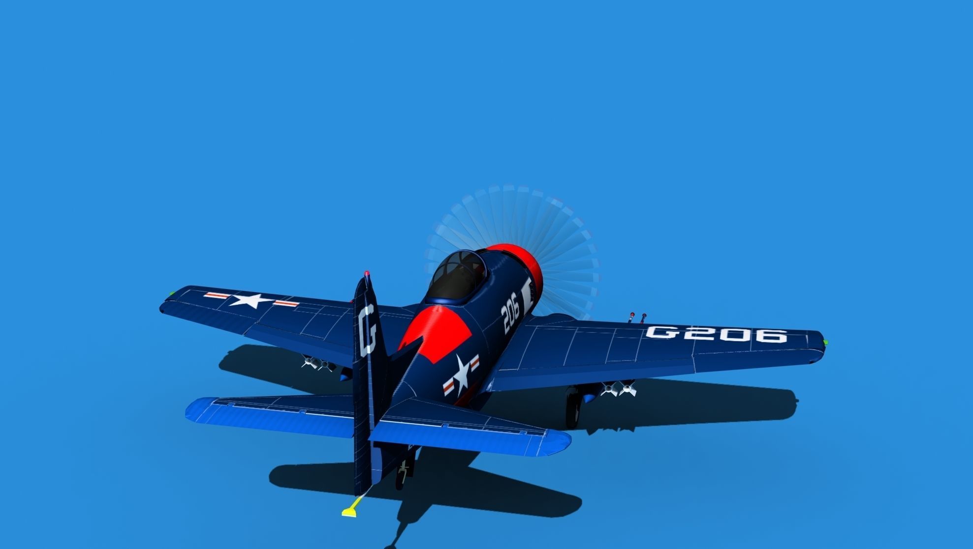 Grumman F8F-2 Bearcat V10 3D model_6