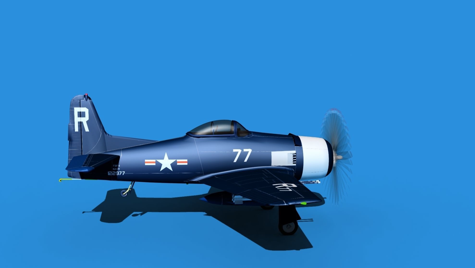 Grumman F8F-2 Bearcat V11 3D model_4