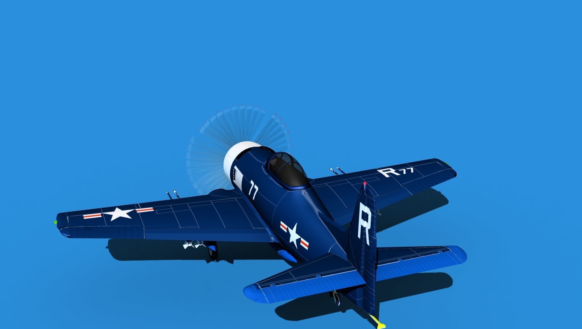 Grumman F8F-2 Bearcat V11 3D model_7