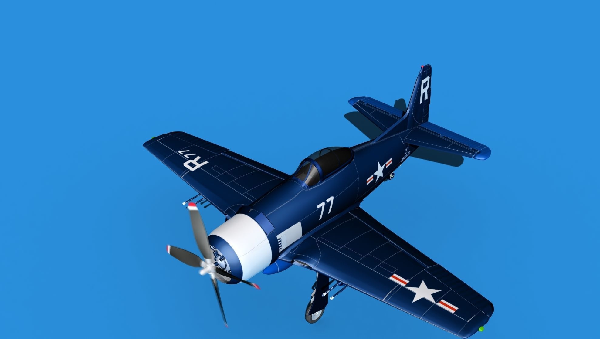Grumman F8F-2 Bearcat V11 3D model_10