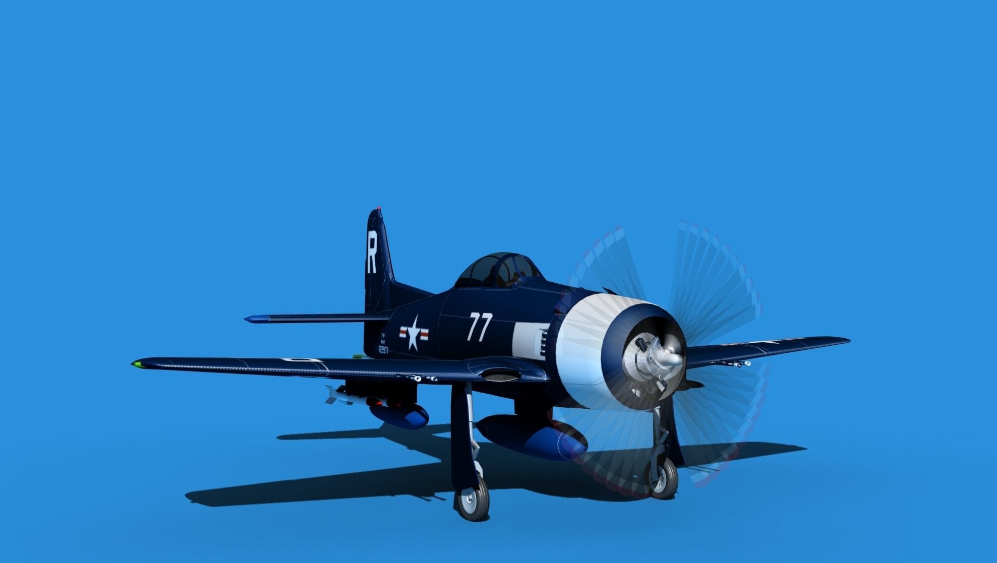 Grumman F8F-2 Bearcat V11 3D model_2