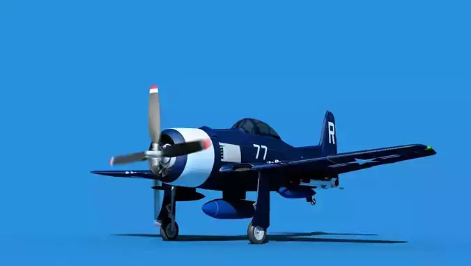 Grumman F8F-2 Bearcat V11 3D model