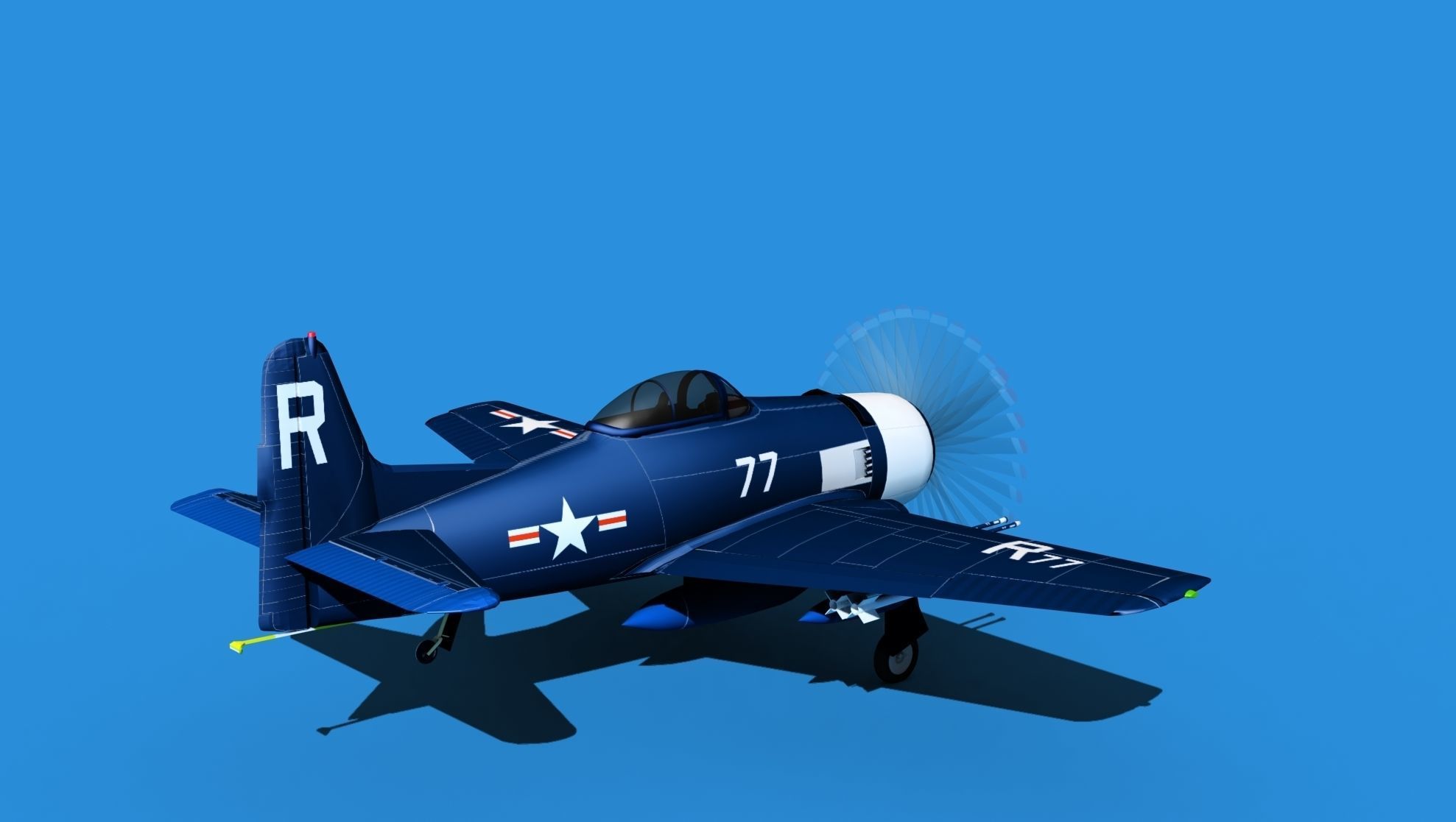 Grumman F8F-2 Bearcat V11 3D model_5