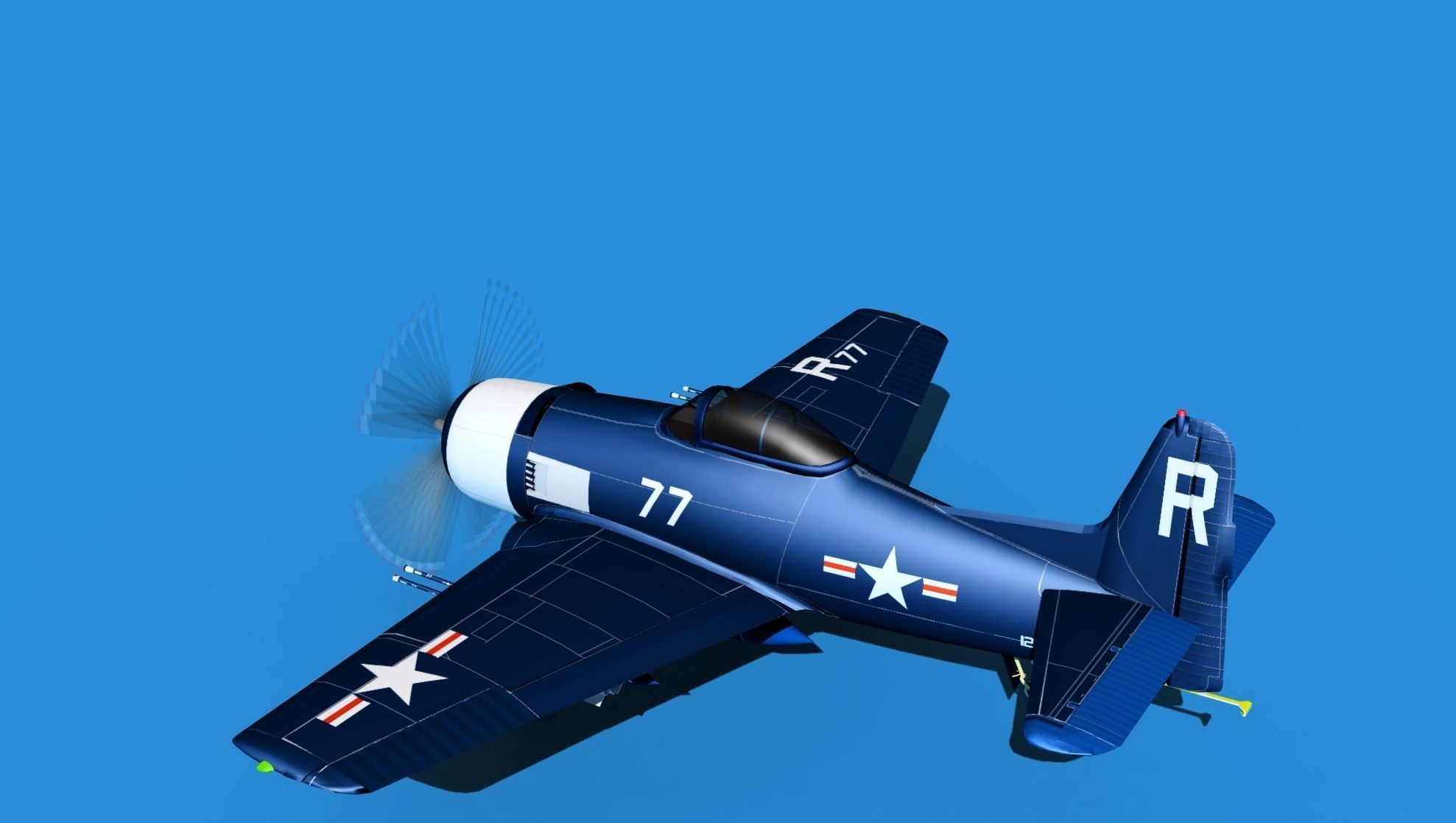 Grumman F8F-2 Bearcat V11 3D model_8