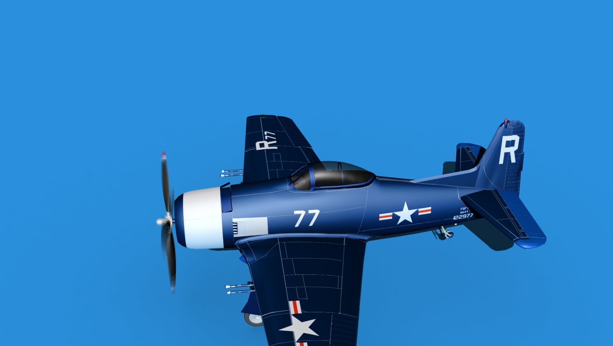 Grumman F8F-2 Bearcat V11 3D model_9