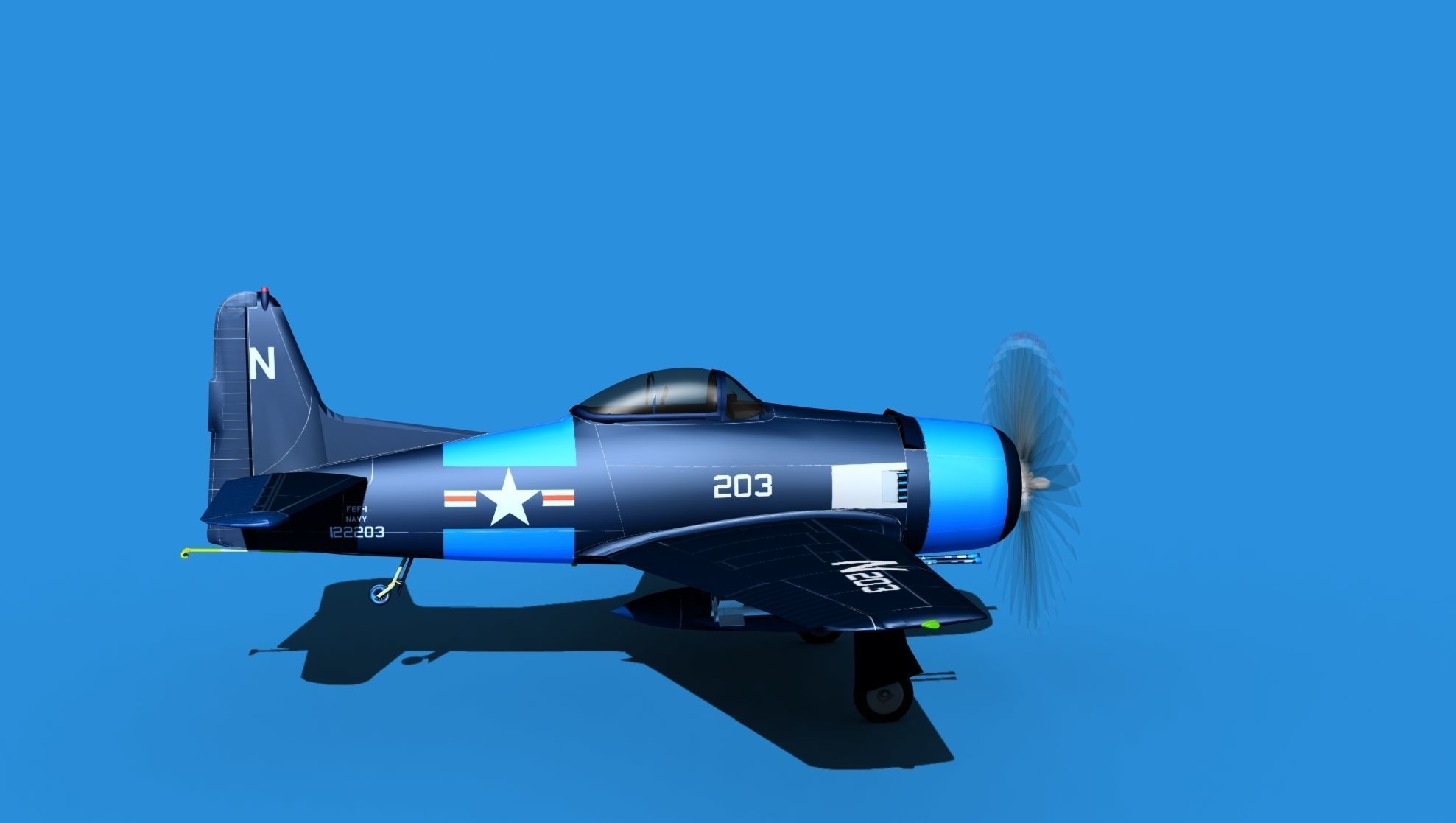 Grumman F8F-2 Bearcat V12 3D model_4