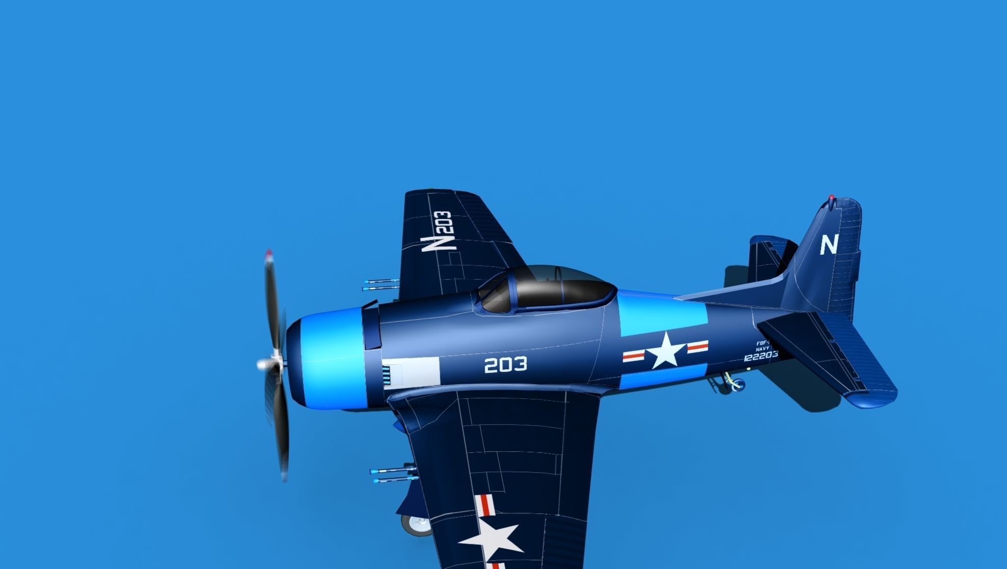 Grumman F8F-2 Bearcat V12 3D model_9