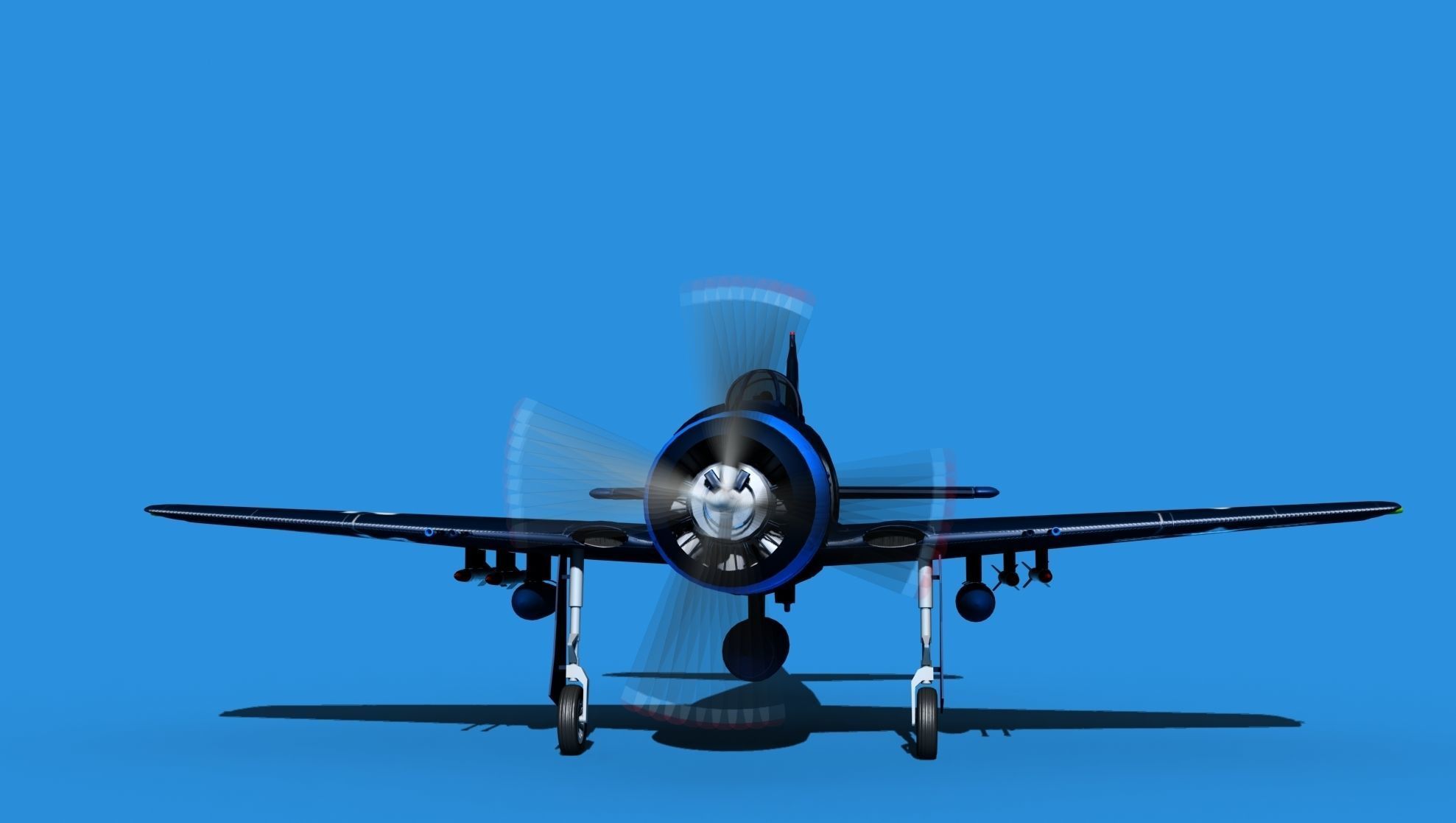 Grumman F8F-2 Bearcat V12 3D model_1